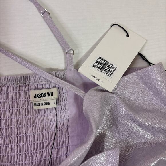 NWT Jason Wu Lavender Shimmer Crop Tie Front Bustier Top Size XL CC0555 - Picture 6 of 7
